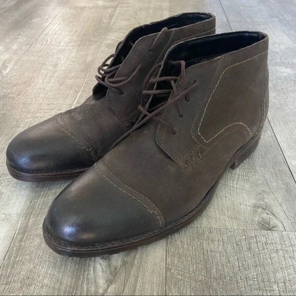 Clarks Men’s Brown Leather Boots - Picture 1 of 6